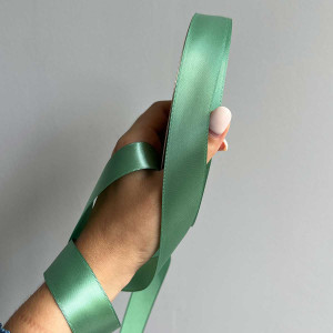 Лента атлас Ding Xin 2.5 см * 90 м - #1092 Зеленый Морской. Photo 3